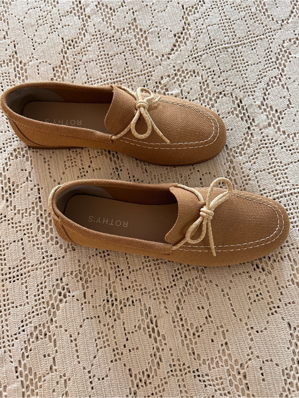Rothy's Camel/Tan Knit Driving Loafers